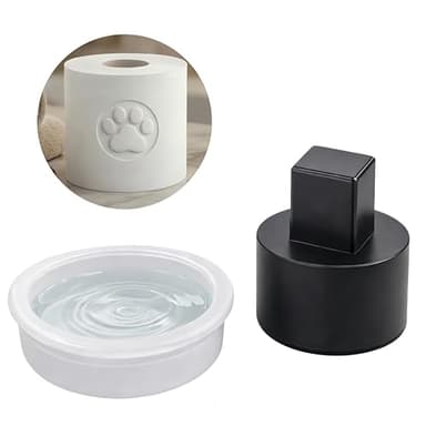 Dog Paw Toilet Paper Stamp with Water Reservoir Container - 1.18" Compact Toilet Paper Embosser for Hotel, Airbnb, Home Staging & Housekeeping - Creative Bathroom Decor & Guest Impression Tool