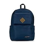 JanSport Double Break Backpack – 15-inch Padded Laptop Compartment, Dual Water Bottle Pockets, Internal Organizer, Large Main Compartment, Navy