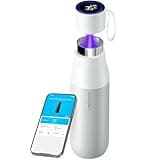 vsitoo Self-Cleaning Water Bottle, 15oz Insulated Stainless Steel BPA-Free Smart Water Bottle, Touch Screen APP Control & Auto-Cleaning, Thermal Flask for Travel, White