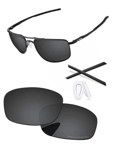 PapaViva Replacement Lenses for Oakley Gauge 8 L OO4124 62mm Sunglass Solid Black Polarized