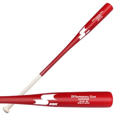SSK Z9 Professional Edge Comp Coaches Wood Fungo Bat 33" 35" 37" - Baseball & Softball – 22+ Colors - 60 Day Warranty (35", Natural/Red/White)