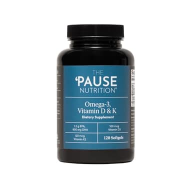 The 'Pause Life Omega 3, Vitamin D & K2, Gluten Free Supplement, Fish Oil and Vitamin Formula, Immune Support, Daily Wellness Routine, Natural Ingredients, Dairy Free, Unflavored, 120 Softgels