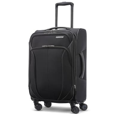 American Tourister 4 KIX 2.0 Expandable Softside Luggage with Spinner Wheels, 20 SPINNER, BLACK