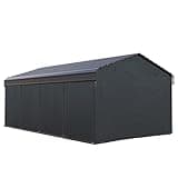 PHI VILLA 12 x 20 ft Carport Metal Carports with Galvanized Steel Roof with Sidewalls Enclosure Kit, Sturdy Heavy Duty Metal Carport for Cars, Boats, and Tractor