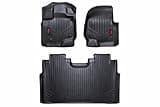 Rough Country All Weather Floor Mats Set for Ford F-150 SuperCrew-Cab (2015-2024) - Custom Fit Rubber F150 Floor Mats, Durable Rubber Truck Mats, Waterproof Truck Floor Mats