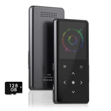 128GB MP3 Player with Bluetooth, Portable Music Player with Built-in Speaker, Enjoying Your Digital Music and Audiobooks Anytime,Includes FM Radio,Recorder,E-Book,and Comes with Earphones