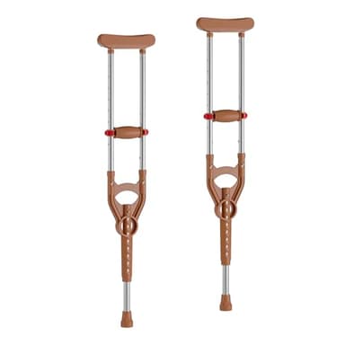 Loyoda Adjustable & Shock-Absorbing Crutch with Dual Height Adjustment, Under Arm Crutches for Adults & Kids 4'3" to 6'3"，Ergonomic Handle & Durable Rubber Tip for Maximum Comfort and Support