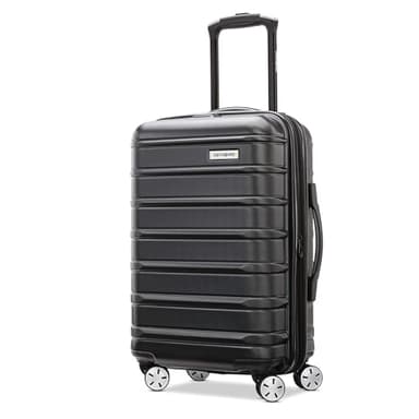 Samsonite Omni 2 Global Carry-On Spinner Luggage - Compact Size For International Travel - Airline-Approved - Features Expandable Polycarbonate Shell, 360° Wheels, USB Power Hub - Charcoal - Black