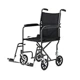 Black Hammertone Transport Chair, 19inch Seat, 300lbs Weight Capacity, Lightweight