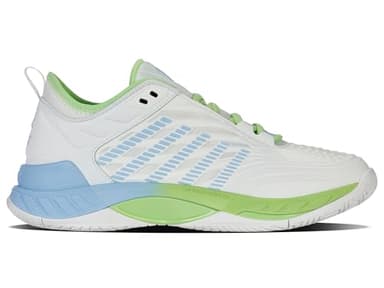 K-Swiss Women's Hypercourt Supreme 2 Tennis Shoe, Lucent White/Dutch Canal/Paradise Green, 6.5 M