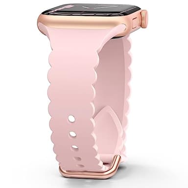 Sunnywoo Lace Sport Silicone Band Compatible with Apple Watch 38mm 40mm 41mm 42mm 44mm 45mm 46mm 49mm for Women, Soft Wristband Waterproof Replacement for iWatch Series Ultra 10 9 8 SE 7 6 5 4 3 2 1