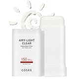 COSRX Airy-Light Clear Sunscreen Stick with Vitamin E & C SPF 50, 0.67 oz, 19g, Lightweight, Travel Essentials, Summer Essentials, Korean Skin Care, Korean Matte Sunscreen for Face