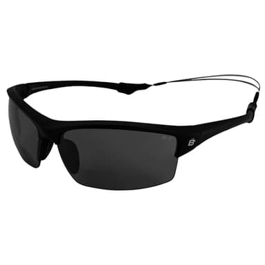 Birdz Eyewear Wave Bifocal Polycarbonate Polarized Fishing Safety Sunglasses ANSI Z87.1 Black Frame w/Smoke Lenses (1)
