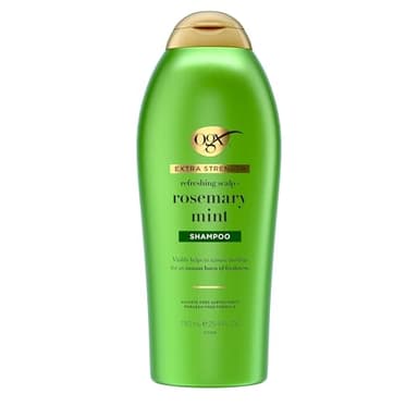 OGX Extra Strength Refreshing Scalp + Rosemary Mint Shampoo, Clarifying Shampoo for Oily Hair Helps Remove Oil & Residue to Clear Away Buildup, Sulfate-Free Surfactants, 25.4 fl. oz