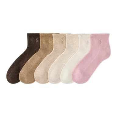 Polo Ralph Lauren Women's Cushion Quarter Sock, 6 Pair Pack, Soft Pink, Women's 4-10