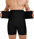TAILONG Men's Shapewear Tummy Control Shorts High Waist Underwear Slimming Body Shaper Compression Boxer Brief Black