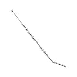 Stainless Steel Urethral Sounds Dilators Multi Beads Penis Plug Adult Sex Toys for Male (Curved Shaft)