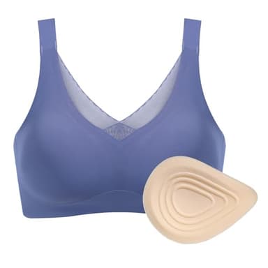 Seamless Post-Surgery Bra for Women, Pocket Mastectomy Bras for Breast Prosthesis with Cotton Breast Forms Set
