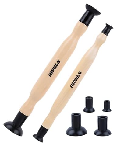 HIPULX Valve Lapping Tool Kit - 2 Wooden Handles & 8 Suction Cups (4 Sizes: 9/16", 3/4", 1-1/8", 1-3/8"), Valve Grinding Tool for Car, Motor, Small Engine Valve Grinding Repair for Vehicle Maintenance