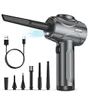 Electric Compressed Air Duster for Computers, 100000RPM Powerful Air Duster for PC/Keyboard/Car/Electronics,3 Power Speeds Air Blower With LED Light, Portable 8000mAh Rechargeable Cordless Dust Blower