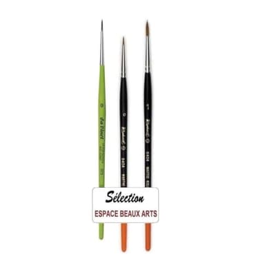 Raphael Series 8404, Kolinsky Red Watercolor Brushes, Set of 2, 0, 1 + 1 Brush