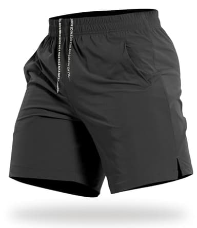 CANGHPGIN Mens Workout Athletic Shorts 7 inch Inseam Quick Dry Running Shorts Men Lightweight Sports Gym Shorts with Pockets Black