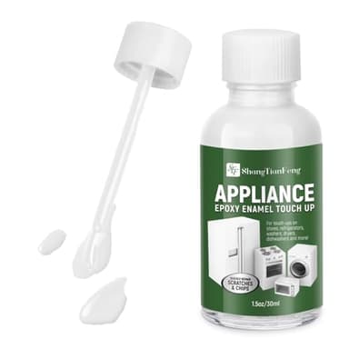 White Touch Up Paint forElectrical appliancesl, metal, wood, floor, appliance maintenance, refrigerator, dishwasher, dryer, washing machine, household appliances high-gloss paint repaint 1.5 Fl Oz