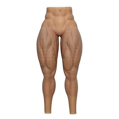 SMITIZEN Silicone Muscle Pants Male Legs Realistic Male Fake Muscle Costume For Cosplay Carnival Pride Parade Halloween (Tan)
