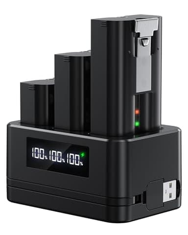 Replacement Battery for Ring Camera, 3-Pack 6040mAh Rechargeable Quick Release Battery Pack Compatible with Ring Doorbell Camera 2/3/3 Plus/4, Spotlight and Stick Up Cam, LED Display Charging Station