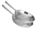 Misen 5-Ply Stainless Steel 10" & 12" Pan Set - Stainless Steel Pan for Searing & Sauteing - 5 Ply Stainless Steel Cookware for Durability & Even Heating - Bring a Chef's Kitchen Home