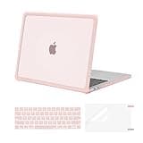 MOSISO Compatible with MacBook Pro 13 inch Case M2 2025-2016 A2338 M1 A2251 A2289 A2159 A1989 A1708 A1706, Anti-Cracking Heavy Duty Plastic TPU Bumper Hard Case&Keyboard Skin&Screen Film, Pink