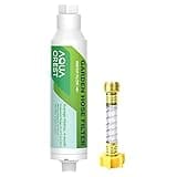 AQUACREST Garden Hose Water Filter for Plants, Greatly Reduces Chlorine, Odor, Improve Plants Health, Ideal for Organic Gardening, Farming and Pets, with Hose Protector