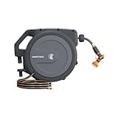 Giraffe Tools PRO Hose Reel 1/2" x 78 ft with Metal Bracket, Heavy Duty, Any Length Lock Garden Hose Reel for Patio, 78 ft, Dark Grey