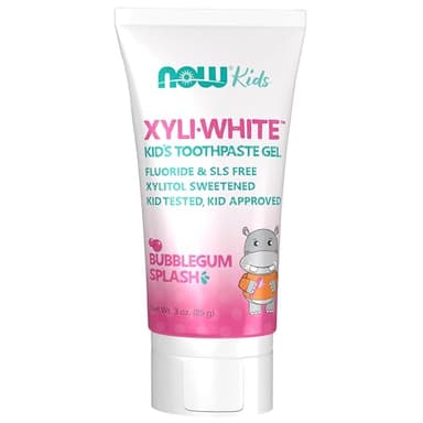 NOW Foods Solutions, Xyliwhite™ Toothpaste Gel for Kids, Bubblegum Splash Flavor, Kid Approved! 3-Ounce, packaging may vary