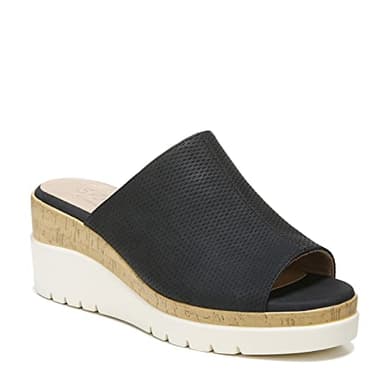 Naturalizer SOUL Women's Goodtimes Mule Slip On Wedge Sandal Black 8M