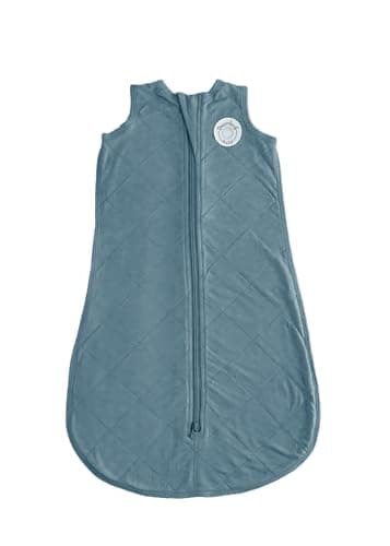 Dreamland Baby Lightweight Bamboo Viscose Sleep Sack (0-6 Months). 1.0 TOG Ultra Soft Blanket w/ 2-Way Zipper. 95% Viscose, 5% Spandex (Ocean). Mom-Owned US Business, Premium Materials