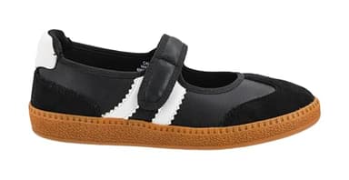 Corkys Footwear Hey Girl Womens Calm Down Sneaker – A Mary Jane Inspired Slip-On Sneaker with Hook-and-Loop Closure, Cushioned Insole, and Two Side Stripes - Black, Size 8