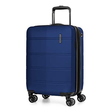 Swiss Mobility LAX Collection Hard Shell Spinner Carry On Luggage for Airplanes, Rolling Suitcase with 360-Degree Spinner Wheels, Retractable Handle, Airline Approved, 20 Inch, Blue