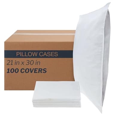 McKesson Pro Advantage P230023 Pillowcase, Tissue/Poly, White, 21" Width, 30" Length, 21" Width, 30" Length (Pack of 100)