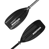 WONITAGO Kayak Paddles for Kid with Aluminum Shaft and PP Blade, Floating Kayaking Oars for Youth and Junior, Adjustable 163-183cm/64-72 Inches, Black