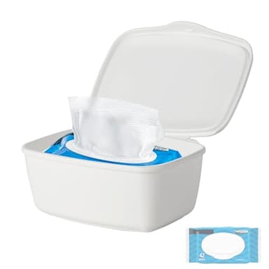 Wipes Dispenser Compatible with Cottonelle Flushable, Refillable Wet Wipes Container, Wipe Holder Keeps Wet Tissue Clean and Fresh, Non-Slip Wipe Case with Sealing Design Lid, for Home and Travel