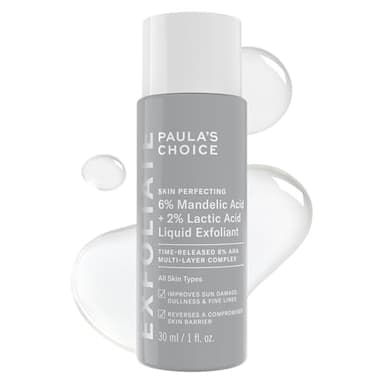Paula’s Choice Liquid Face Exfoliant 6% Mandelic Acid + 2% Lactic Acid Exfoliant, Gentle Daily AHA Exfoliation for Discoloration, Bumpy Texture & Radiance, for Sensitive Skin, Fragrance-Free, 1 fl oz