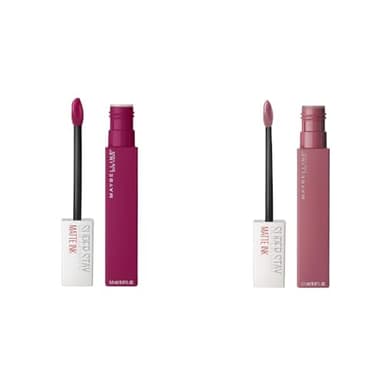 MAYBELLINE Super Stay Matte Ink Liquid Lipstick Makeup Long Lasting High Impact Color Up to 16H Wear Composer Cherry Brown & Lover Mauve Neutral 1 Count Each