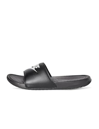 Nike Men's Benassi JDI Slides, Black/White, 12