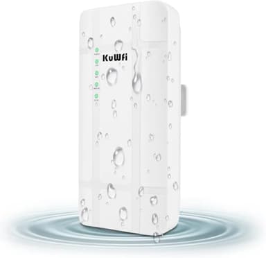 KuWFi 300Mbps Outdoor 4G LTE CPE WiFi Router with Sim Card Slot CAT4 SIM Routers with POE Adapter Work with IPcamera or Outside WiFi Coverage (US Version B2/B4/B5/B12/B13/B14/B66/B71)