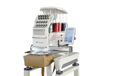 Fokuse brand FKS-1001 Commercial Embroidery Machine with 10 needle, Embroidery Area 14.2"x9.5", 1200SPM Max Speed, 7" Touch Screen, suitable for T-shirt, Hat, Flat, Bag and more