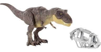 Mattel Jurassic World Camp Cretaceous Dinosaur Toy, Stomp 'n Escape Tyrannosaurus T Rex Action Figure with Stomping Motion