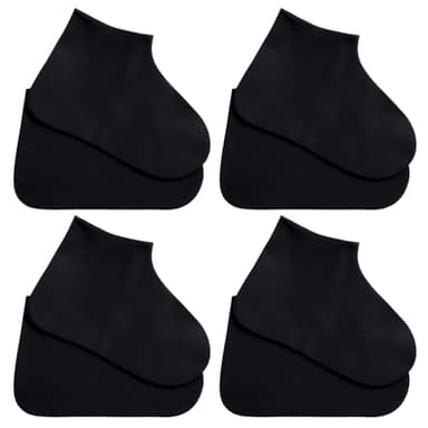 ZHLKHIOP 4 Pack Silicone Shoe Covers Waterproof, Reusable Shoe Covers for Rain,Latex Shoe Protectors for Men and Women, Durable Non-Slip Sole for Outdoor Activities