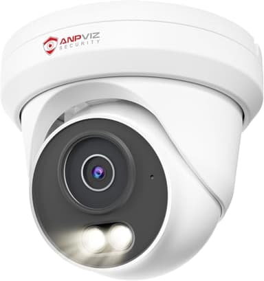 Anpviz 4K 8MP PoE Camera, Full Metal Turret Security IP Camera Outdoor Wired, AI Human Vehicle Detection, 100FT Smart Dual Light Color Night Vision, Built-in Mic, NDAA, IPC-D3B83W-S (U Series)