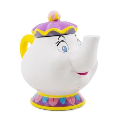 Silver Buffalo Disney Beauty and the Beast Mrs. Potts Teapot 3D Sculpted Ceramic Cookie Snack Candy Jar (Small)